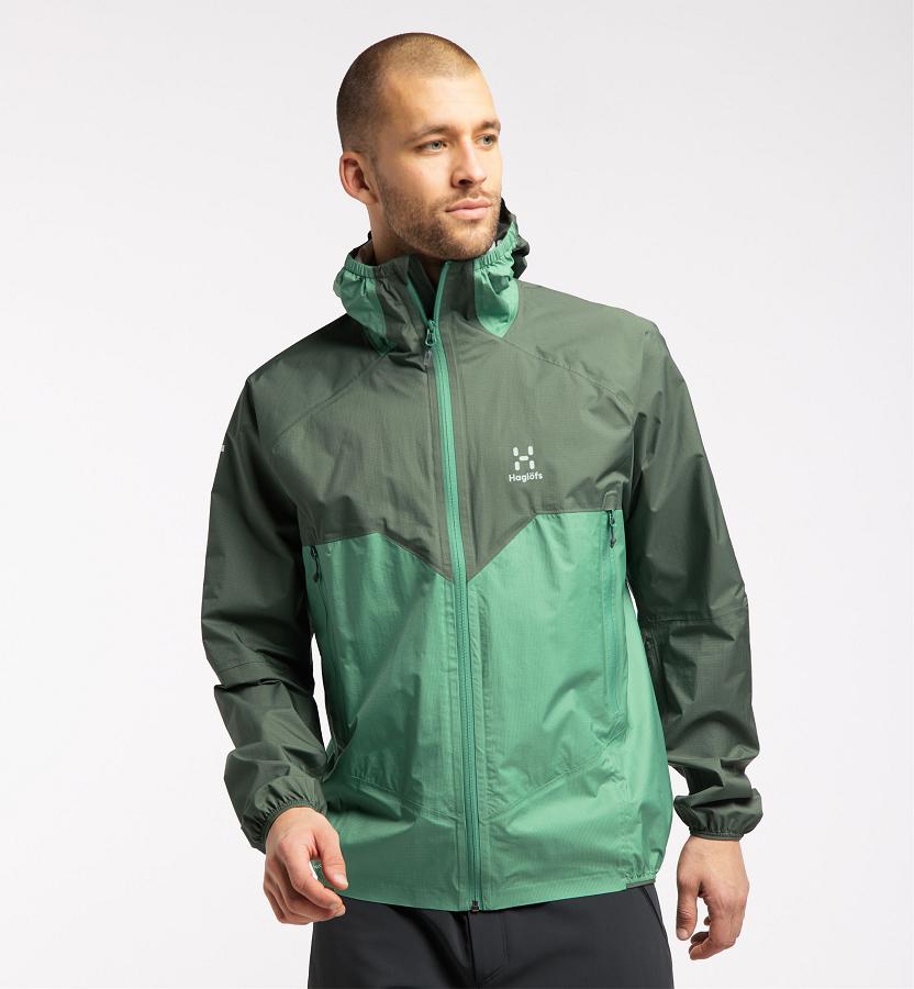 Haglöfs Mens L.I.M Proof Waterproof Jacket Dark Green New Zealand 83562ZDAO